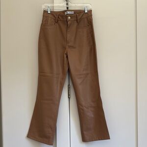 Zara Brown Women's faux leather pants